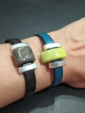 Set Of Italian Leather Bracelets